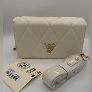 Valentino Orlandi Quilted Crossbody Bag - White